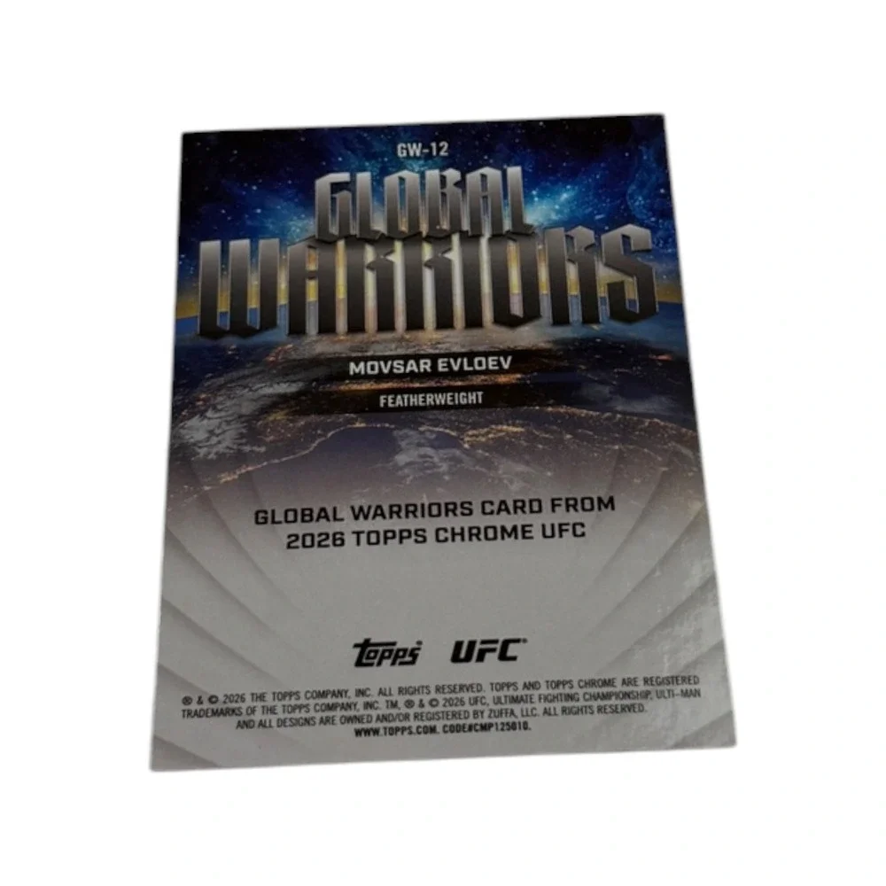 2024 Topps Chrome UFC Movsar Evloev Global Warriors Insert Card GW-12 Russian
